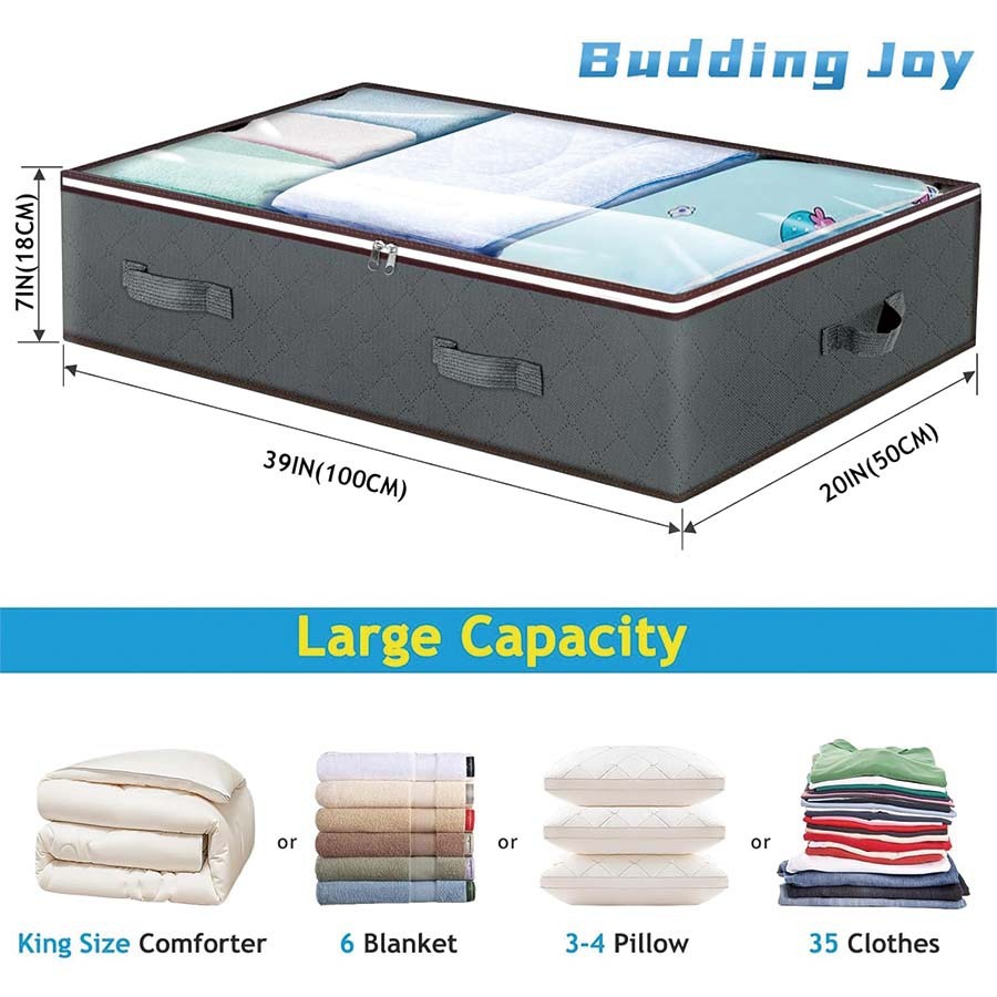 Windowed Underbed Storage Bag — Dark Gray - Image 2
