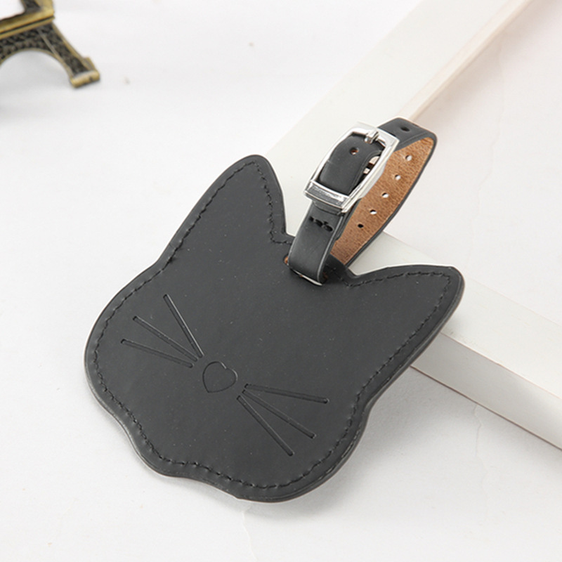 Cat-Shaped Luggage Tag — Black