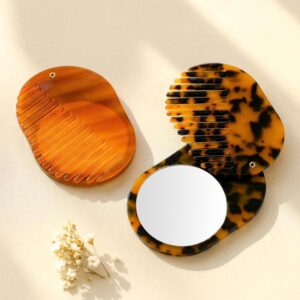 Folding Comb & Mirror Set — Tortoiseshell, 2-Pack