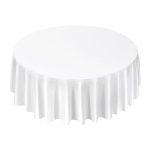 White Round Tablecloths — 120-Inch, Set of 2