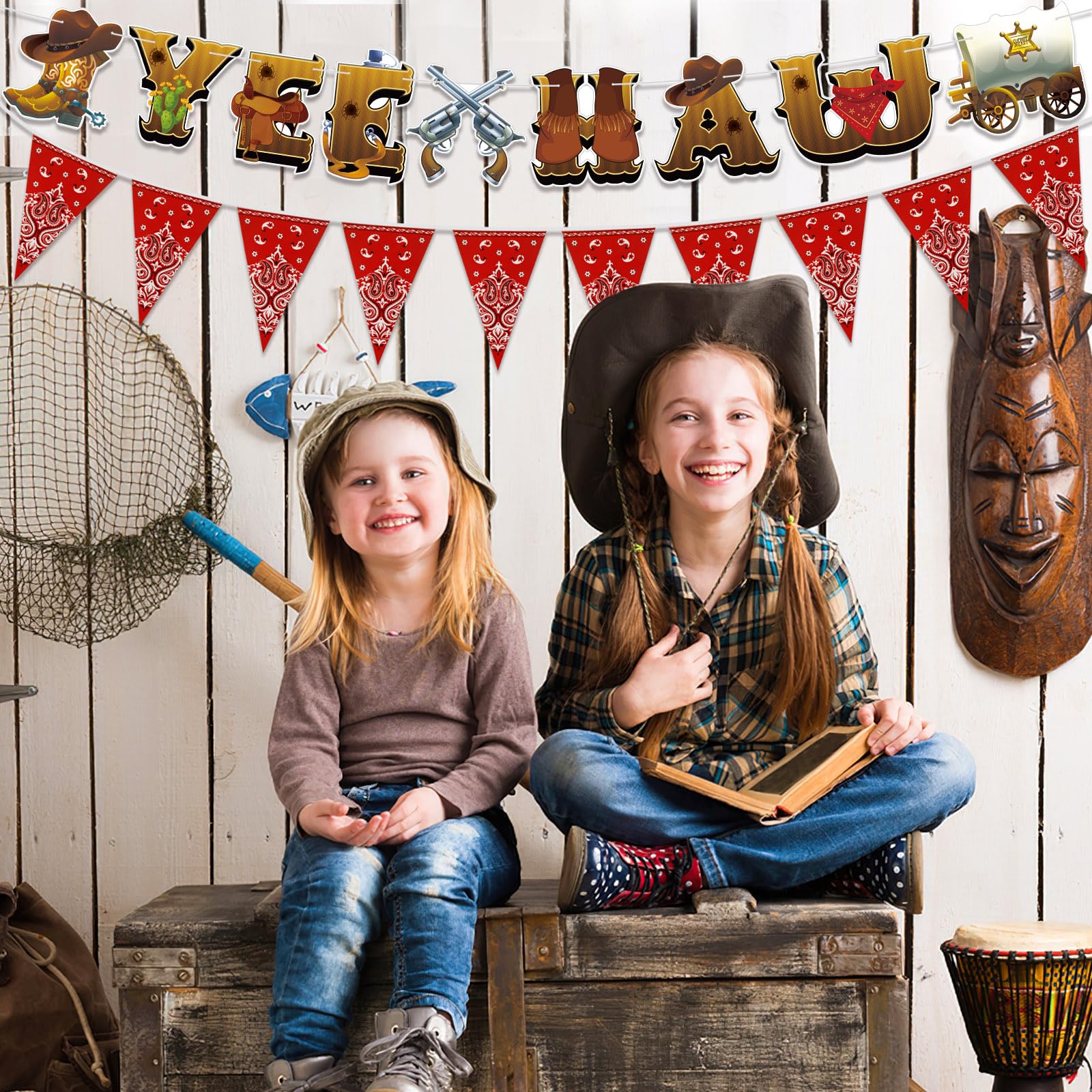 Western Party Banners — Set of 4