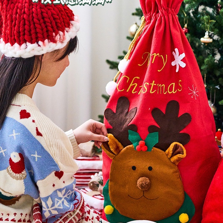 Large Flannel Christmas Gift Sack - Image 3
