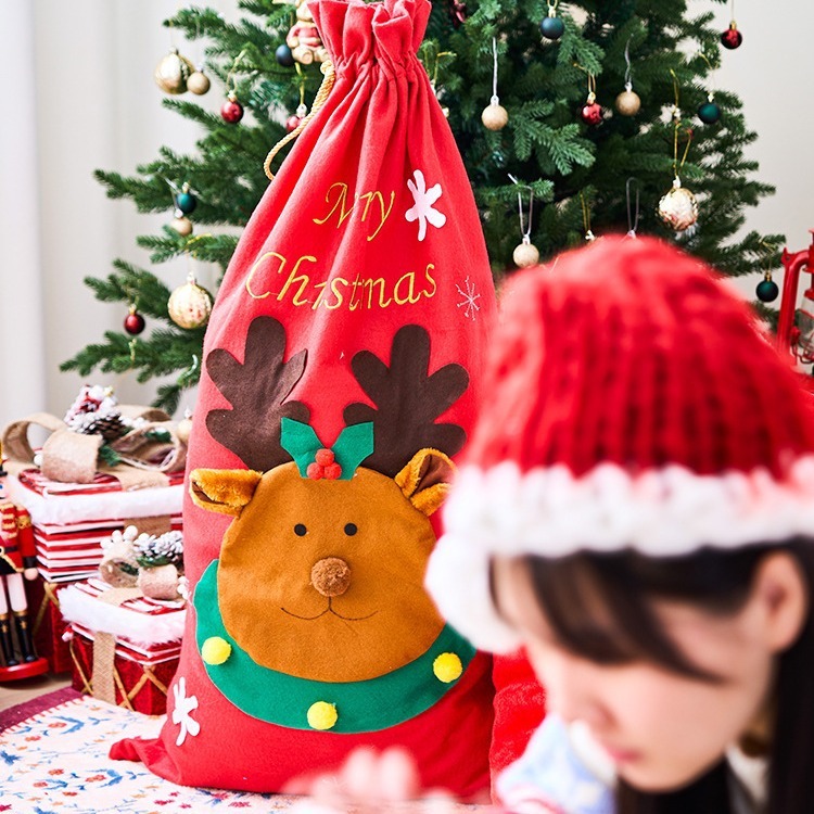 Large Flannel Christmas Gift Sack - Image 4